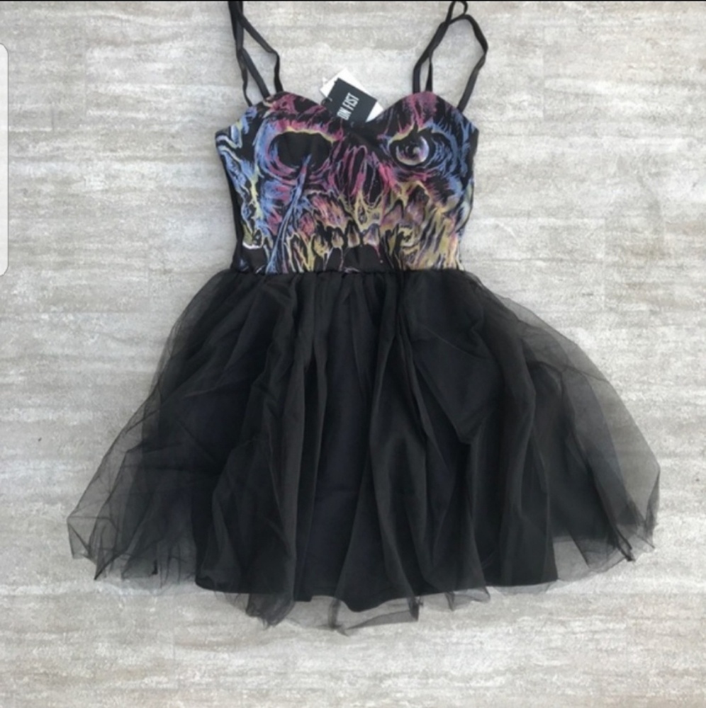 ONE LEFT Iron Fist Carl Tulle black dress - Picture 2 of 4